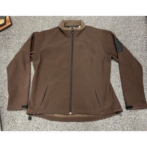 Black Diamond Womens Soft Shell Full Zip Jacket Vintage XL Brown Fleece